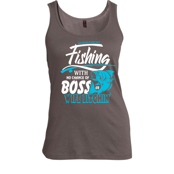 Weekend Forecast Fishing T Shirt, No Chance Of Boss T Shirt, Cool T Shirt