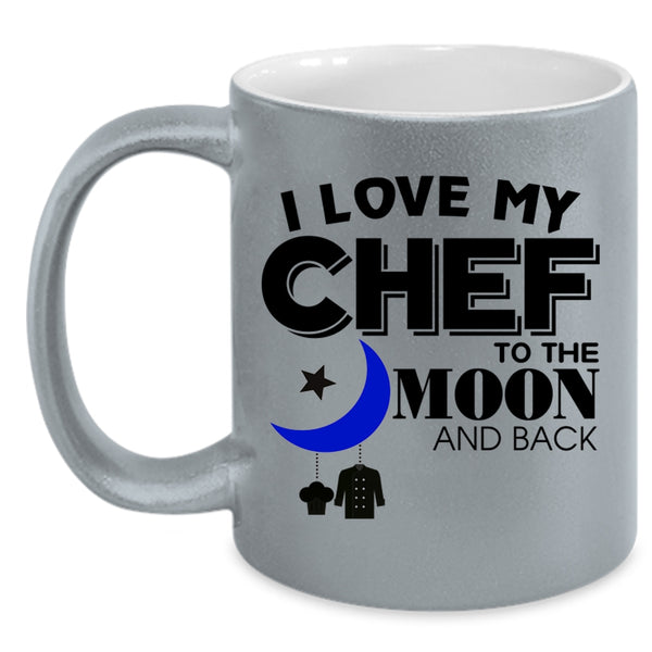 Gift For Chef's Husband Coffee Mug, I Love My Chef Accent Mug