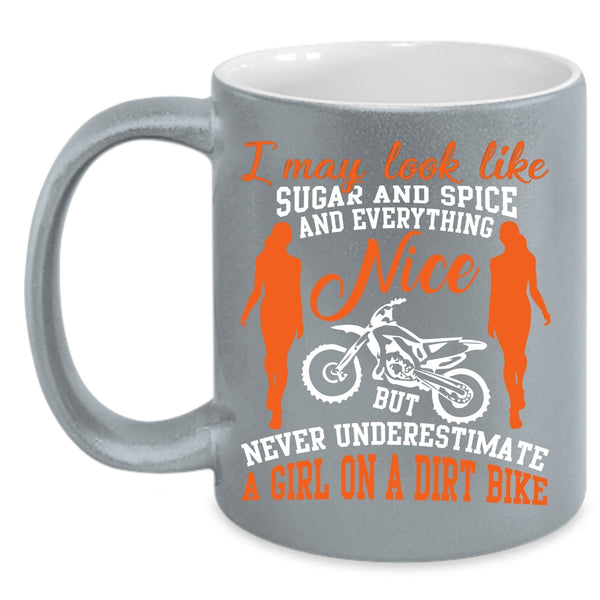 A Girl On A Dirt Bike Coffee Mug, Cool Gift For My Daughter Coffee Cup