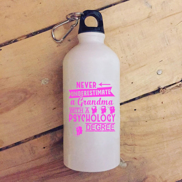 A Grandma With A Psychology Degree 20 oz Stainless Steel Bottle,Funny Grandmas Outdoor Sports Water Bottle