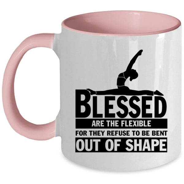 Cool Yoga Coffee Mug, Blessed Are The Flexible Accent Mug