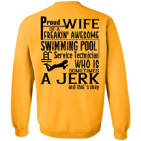 I Love Swimmer T Shirt, Proud Wife Of A Freaking Awesome Swimming Sweatshirt