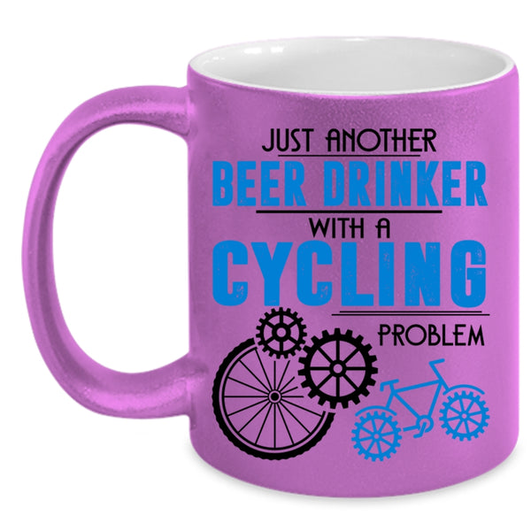 Cool Beer Drinker Coffee Mug, Beer Drinker With A Cycling Problem Accent Mug