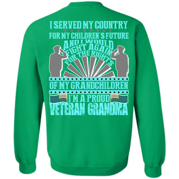 I Love Veteran T Shirt, I'm A Proud Veteran Grandma Sweatshirt