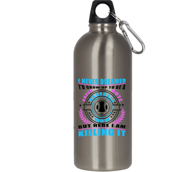 I'd Grow Up To Be A Cute Baseball Mom 20 oz Stainless Steel Bottle,Cute Baseball Mom Outdoor Sports Water Bottle