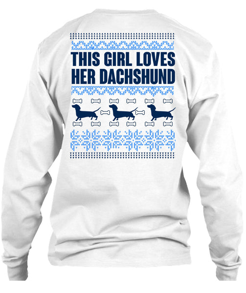 This Girl Loves Her Dachshund T Shirt, This Girl Loves Christmas T Shirt