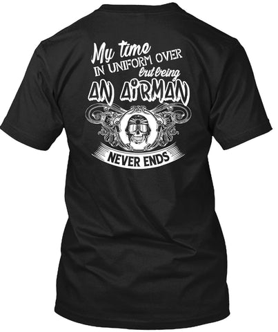 A black t-shirt with the shopify logo