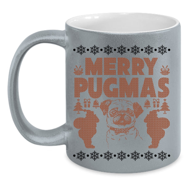 Christmas Gift For Pug Lover Coffee Mug, Merry Pugmas Accent Mug