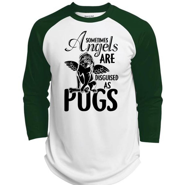 Sometimes Angels Are Disguised As Pugs T Shirt, I Love Dog T Shirt, Awesome T-Shirts  (Polyester Game Baseball Jersey)