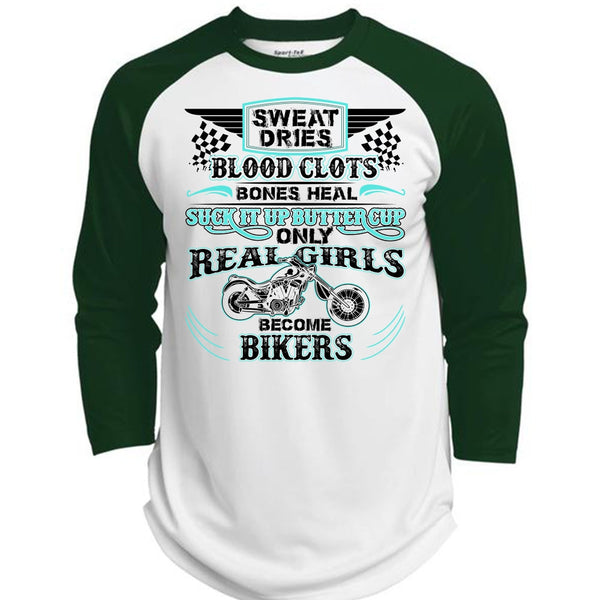 Real Girls Become Bikers T Shirt, I Love Biking T Shirt, Awesome T-Shirts  (Polyester Game Baseball Jersey)