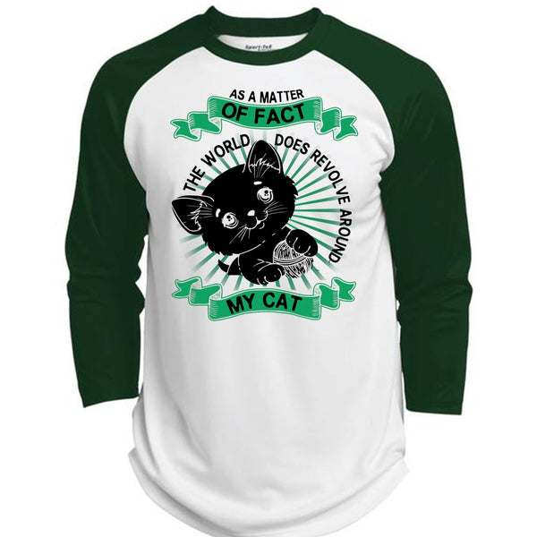 The World Does Revolve Around My Cat T Shirt, I Love My Dog T Shirt, Awesome T-Shirts  (Polyester Game Baseball Jersey)