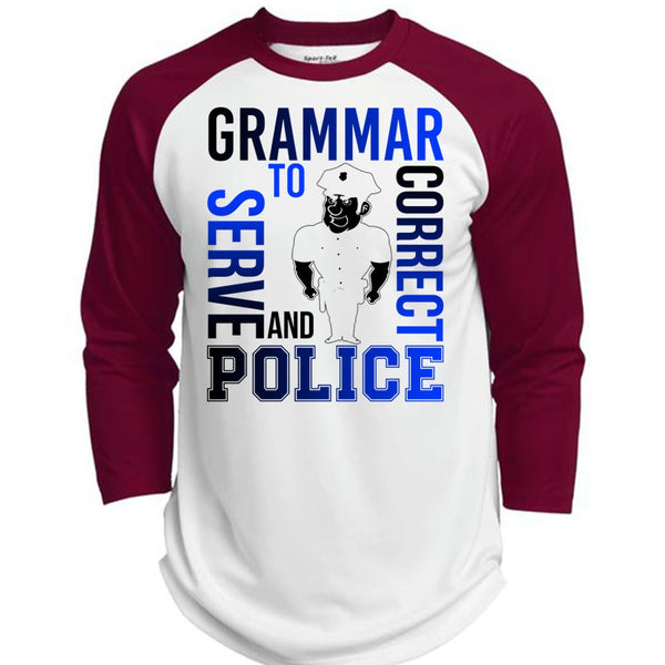 Grammar To Serve And Correct Police T Shirt, I Love Police T Shirt, Awesome T-Shirts  (Polyester Game Baseball Jersey)