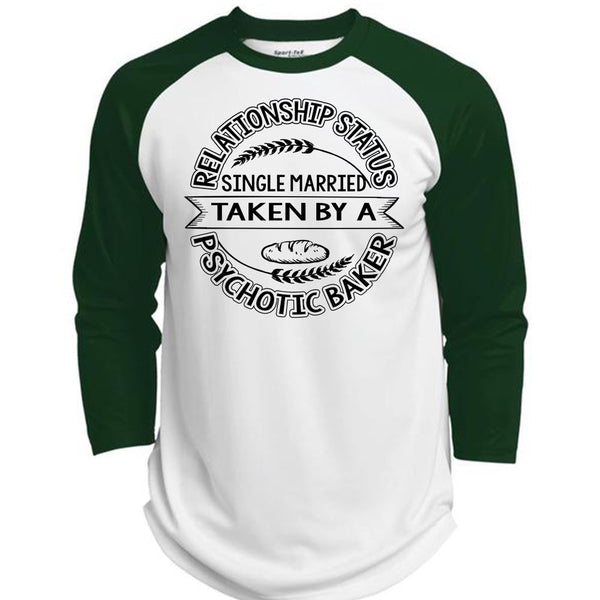 Married Taken By A Psychotic Baker T Shirt, I Love Baking T Shirt, Awesome T-Shirts  (Polyester Game Baseball Jersey)