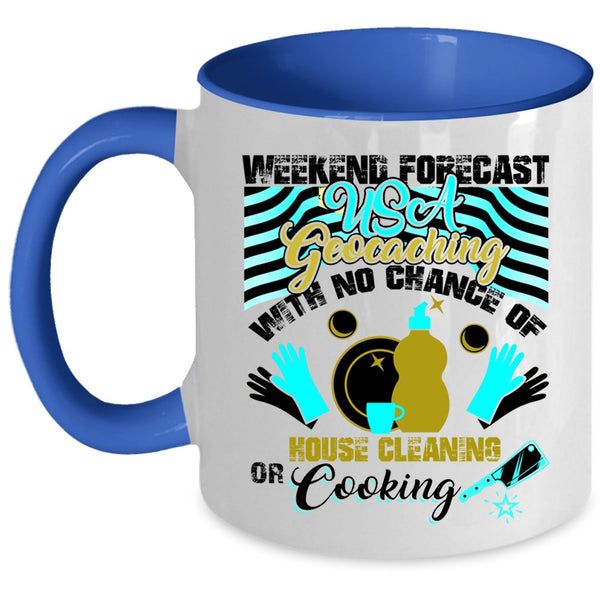 Cool American Flag Coffee Mug, USA Geocaching Accent Mug