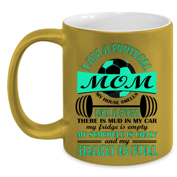 Cute Football Mom Coffee Mug, I Am A Football Mom Accent Mug