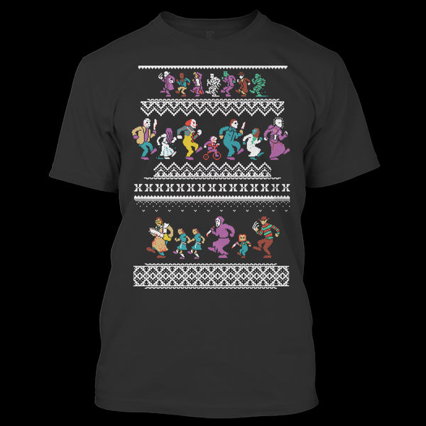 A black t-shirt with the shopify logo