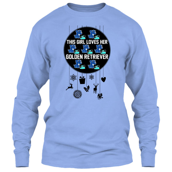 This Girl Loves Her Golden Retriever T Shirt, Merry Christmas Gift T Shirt