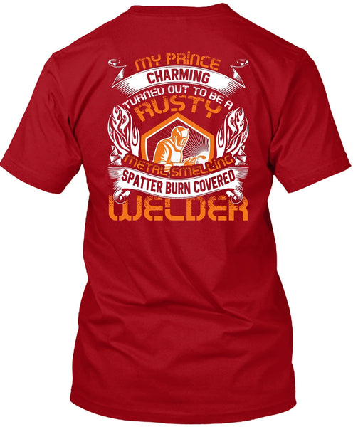 Spatter Burn Covered Welder T Shirt, I Love Welding T Shirt