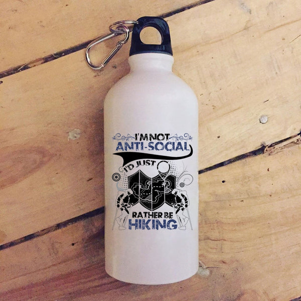 I'd Just Rather Be Hiking 20 oz Stainless Steel Bottle,I Love Hiking Outdoor Sports Water Bottle