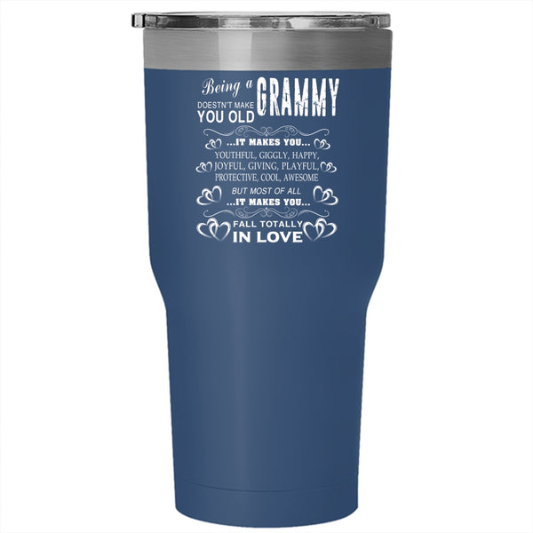 Being A Grammy Tumbler 30 oz Stainless Steel, Cute Gift For Grandmas Travel Mug
