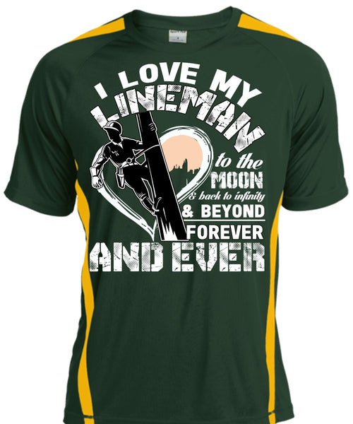 I Love My Lineman T Shirt, Moon And Back T Shirt, Cool Shirt