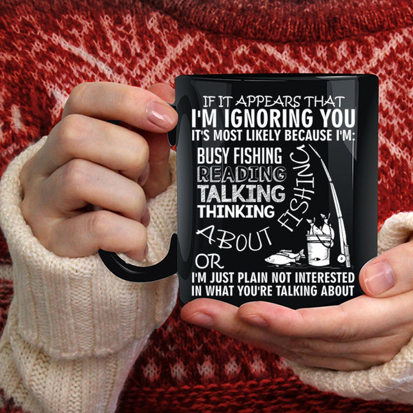 Reading About Fishing Coffee Mug, Talking About Fishing Coffee Cup