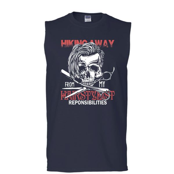 Hiking Away T Shirt, From My Hairstylist Tank Top (Men's Cotton Sleeveless)