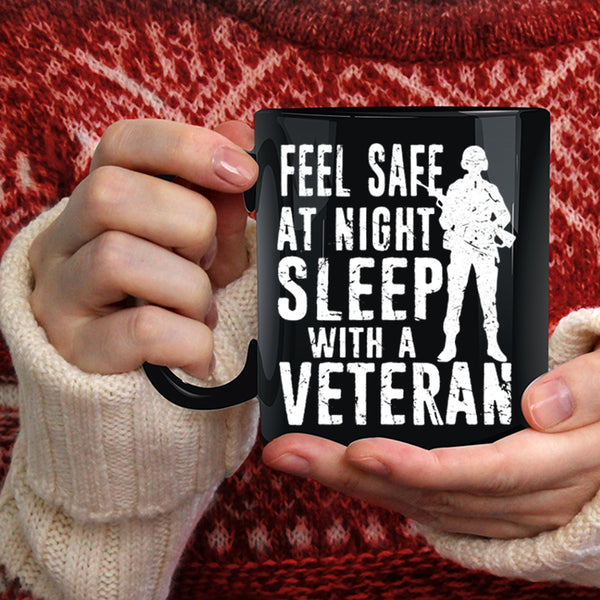 Feel Safe At Night Sleep With A Veteran Coffee Mug, Cool Coffee Cup