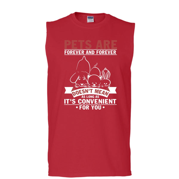 Pets Are Forever And Forever T Shirt, Coolest Dog And Cat Tank Top (Men's Cotton Sleeveless)