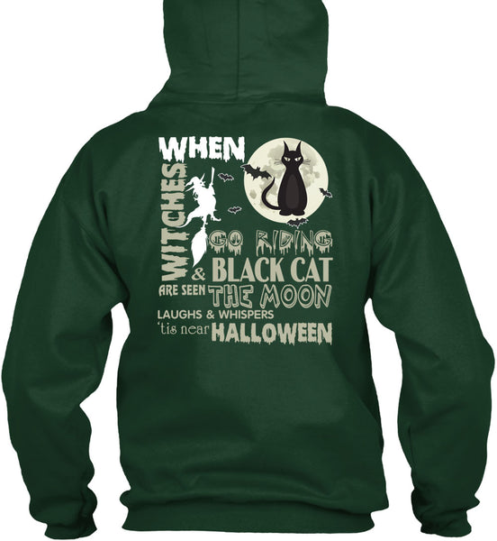 Go Riding And Black Cat Are Seen The Moon T Shirt, Tis Near Halloween T Shirt