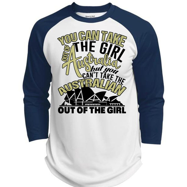 You Can Take The Girl Out Of Australia T Shirt, I Love Australia T Shirt, Awesome T-Shirts  (Polyester Game Baseball Jersey)