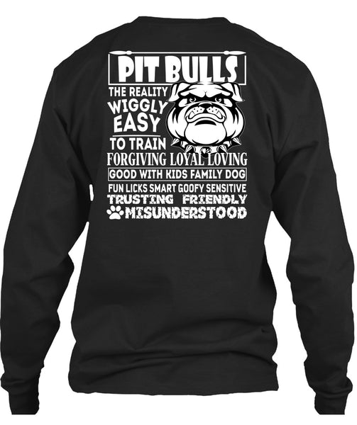 Pit Bulls The Reality Wiggly Easy T Shirt, Good With Kids Family Dog T Shirt