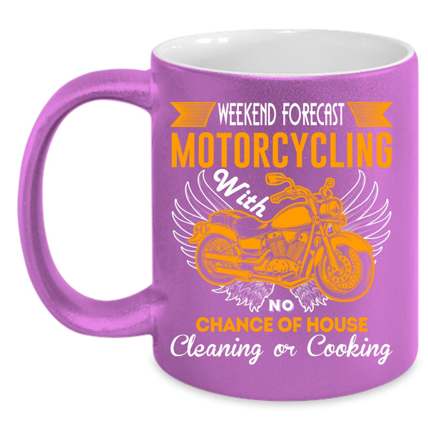Motorcycling Coffee Mug, Chace Of Horse Cleaning Or Cooking Coffee Cup