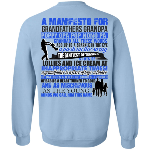 I Love My Kid T Shirt, A Manifesto For Grandfathers Grandpa Sweatshirt