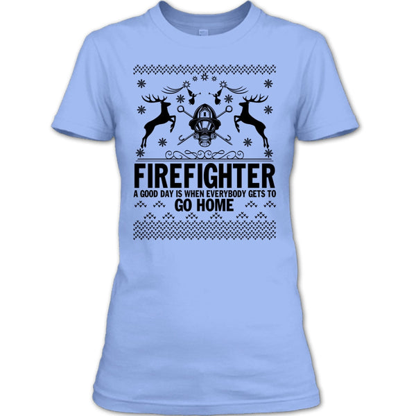 Firefighter Merry Christmas T Shirt, Merry Christmas Gift T Shirt