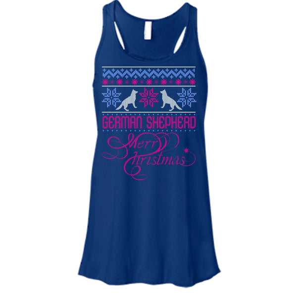 German Shepherd T Shirt, Merry Christmas Tank Top