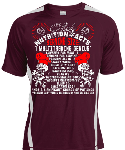 Chef Nutrition Facts T Shirt, Being A Chef T Shirt, Cool Shirt
