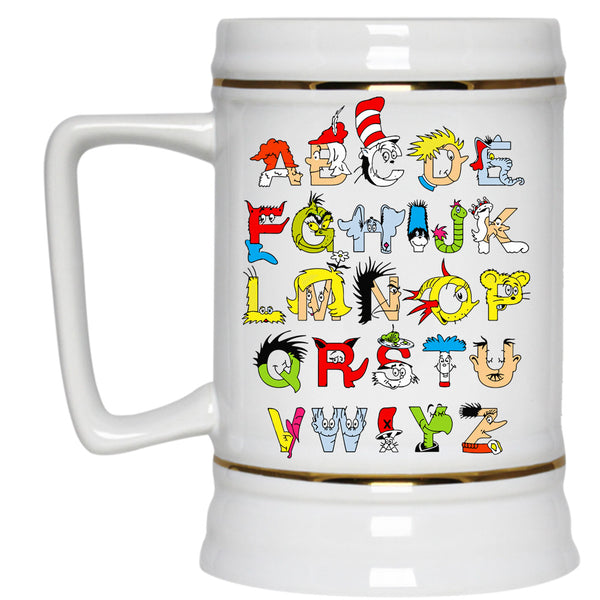 Cool Letter Read Across America Day Mug, Happy Birthday Dr. Seuss Cup