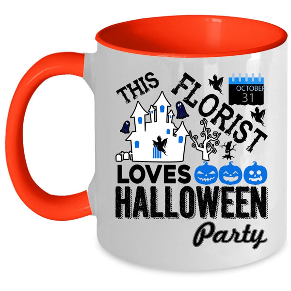 Cute Florist Coffee Mug, This Florist Loves Halloween Party Accent Mug