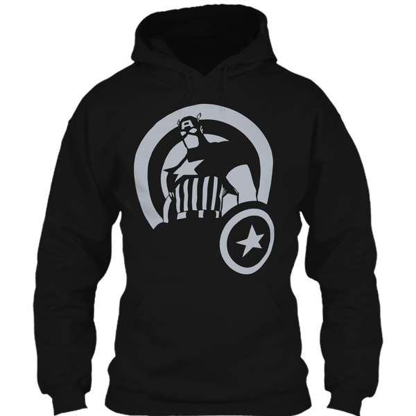 A black t-shirt with the shopify logo