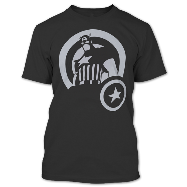 A black t-shirt with the shopify logo