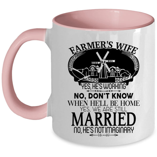 Cute Gift For My Wife Coffee Mug, Farmer's Wife Accent Mug