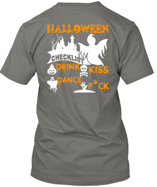 Halloween Checklist Drink Kiss Dance T Shirt, I Love You Pumpkin T Shirt
