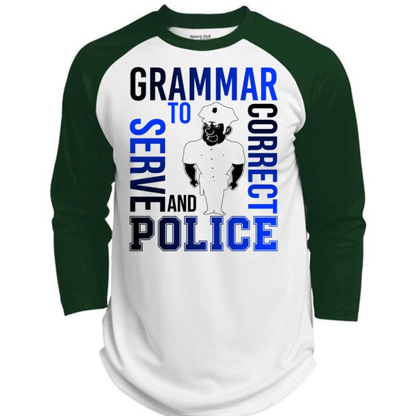 Grammar To Serve And Correct Police T Shirt, I Love Police T Shirt, Awesome T-Shirts  (Polyester Game Baseball Jersey)
