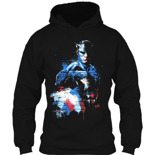 A black t-shirt with the shopify logo