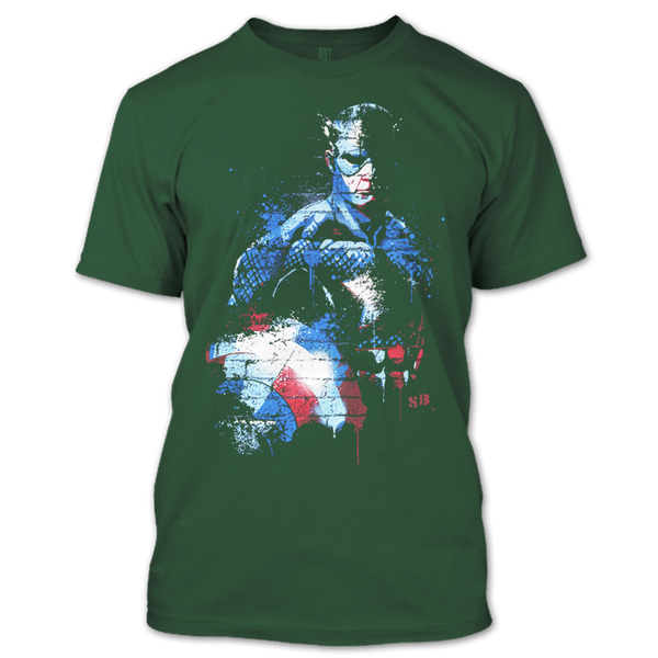 A black t-shirt with the shopify logo