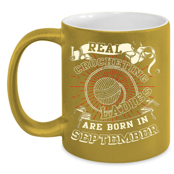 Real Crocheting Ladies Coffee Mug, Born In September Coffee Cup