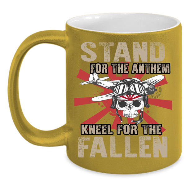 Stand For The Anthem Kneel For The Fallen Coffee Mug, Pilots Coffee Cup