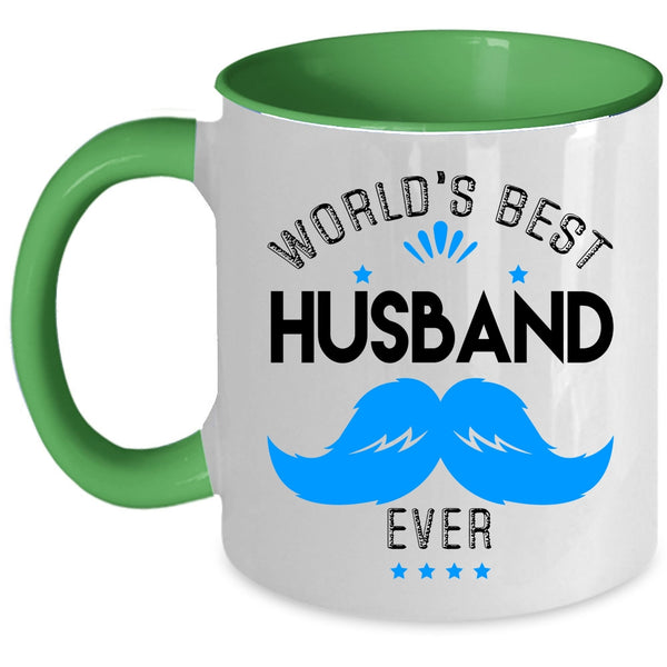 I Love My Husband Coffee Mug, World's Best Husband Ever Accent Mug