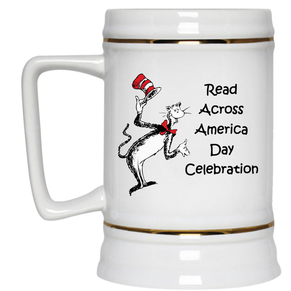 Read Across America Celebration Cup, Cool Cat In Hat Cup, Dr. Suess Mug